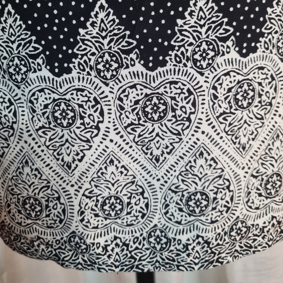 BOOCafe Marrakesh Womens Sz XL Top Black White Boho Flutter Sleeve Shirt NWT $54 - Picture 7 of 10